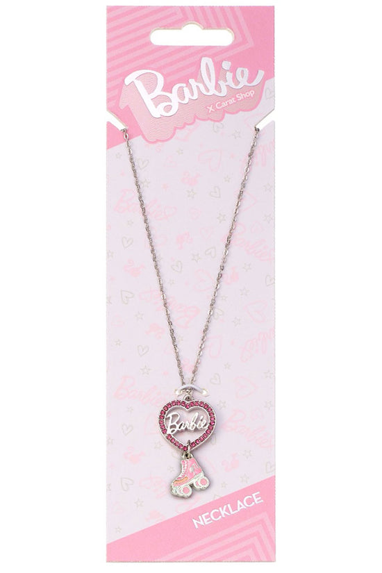 Barbie Silver Plated Heart %26 Roller Skate Necklace 2