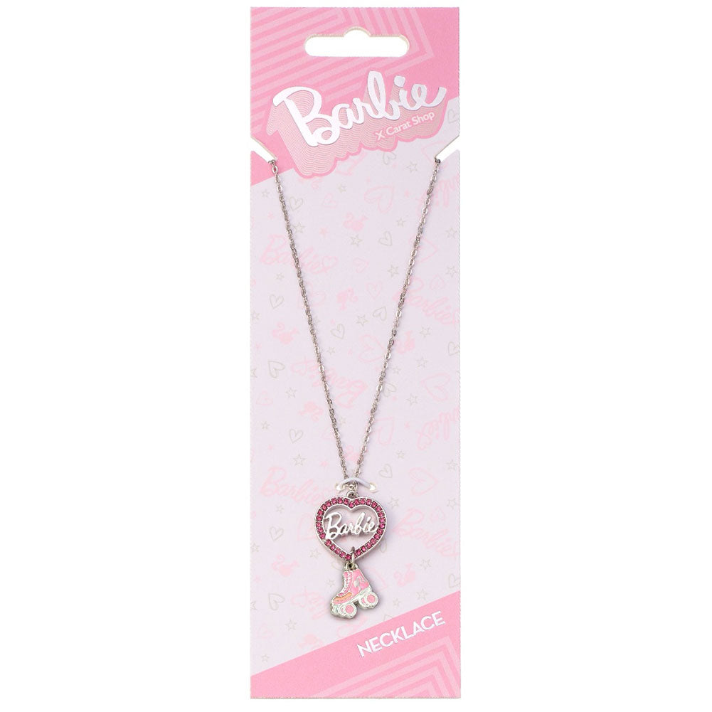Barbie Silver Plated Heart %26 Roller Skate Necklace 2