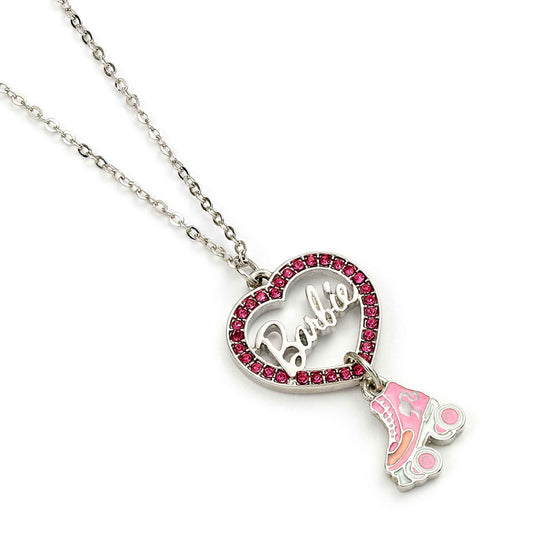 Barbie Silver Plated Heart %26 Roller Skate Necklace