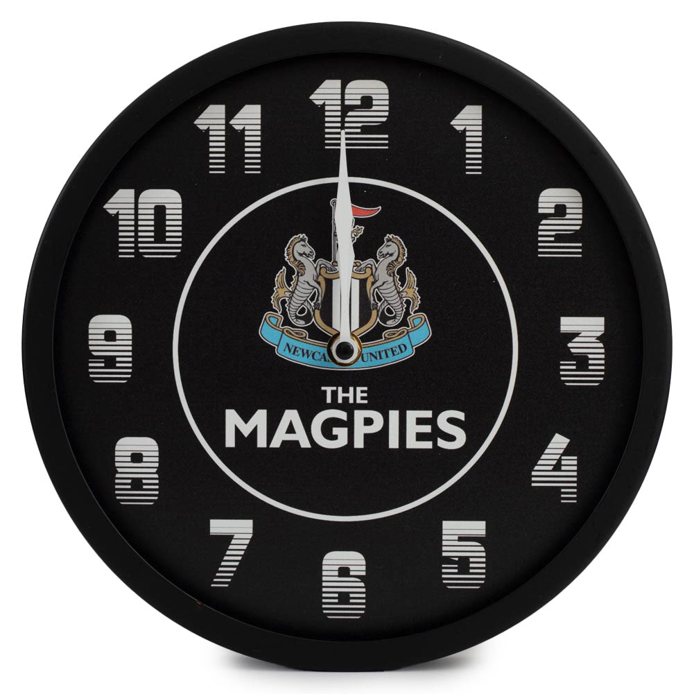 Newcastle United FC Metallic Wall Clock Black 1