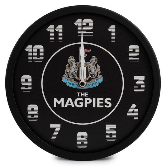 Newcastle United FC Metallic Wall Clock Black 1