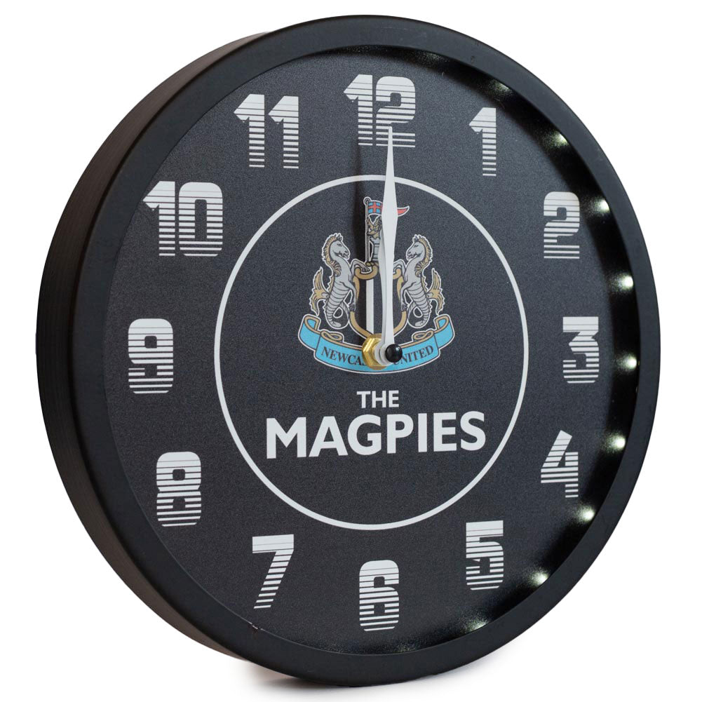 Newcastle United FC Metallic Wall Clock Black 2