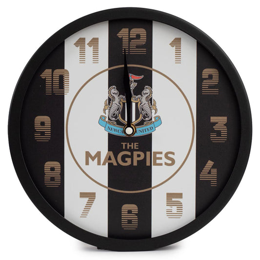 Newcastle United FC Metallic Wall Clock Stripe 1