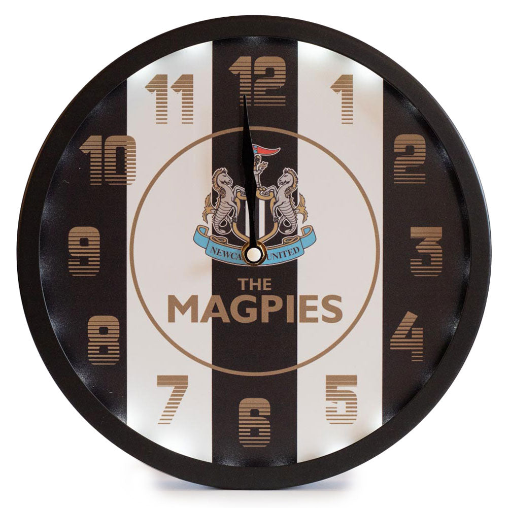 Newcastle United FC Metallic Wall Clock Stripe