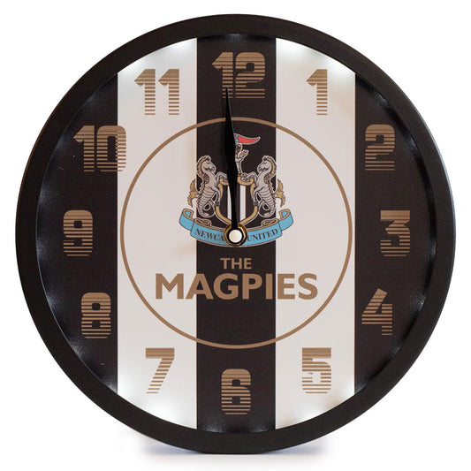 Newcastle United FC Metallic Wall Clock Stripe