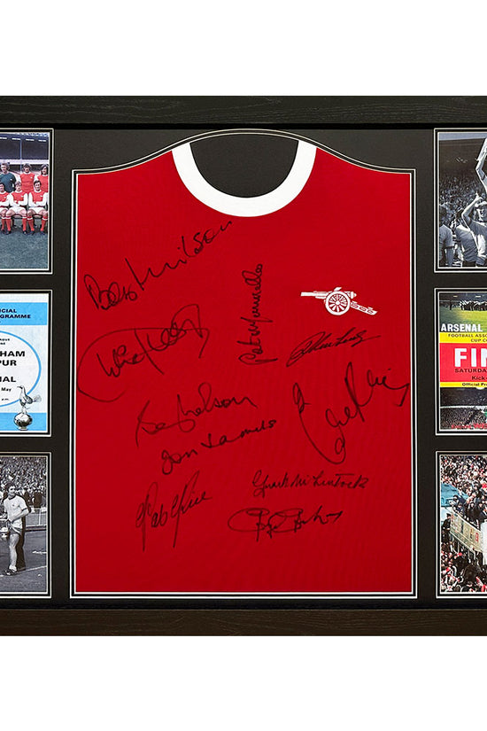 Arsenal FC 1971 Double Winners Signed Shirt Framed