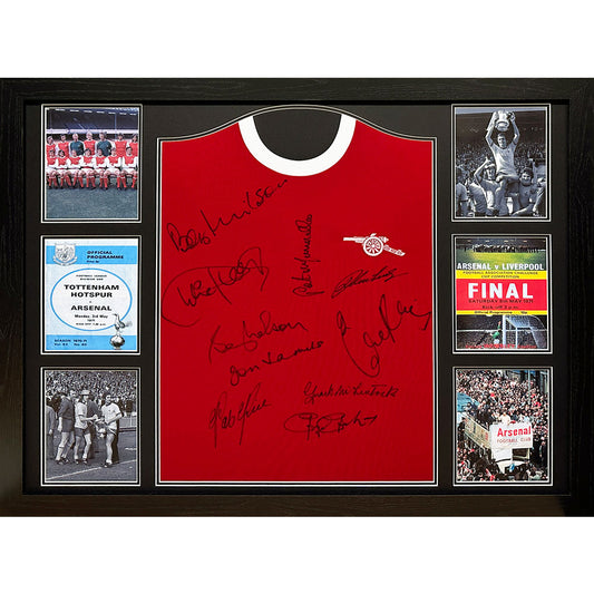 Arsenal FC 1971 Double Winners Signed Shirt Framed