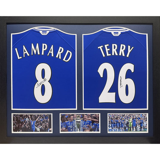 Chelsea FC Lampard Terry Signed Shirts Dual Framed