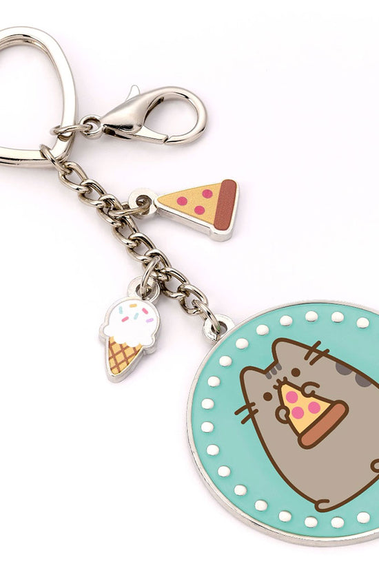 Pusheen Charm Keyring Pizza