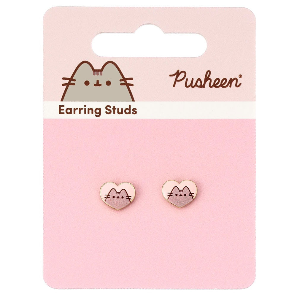 Pusheen Gold Plated Heart Earrings 2