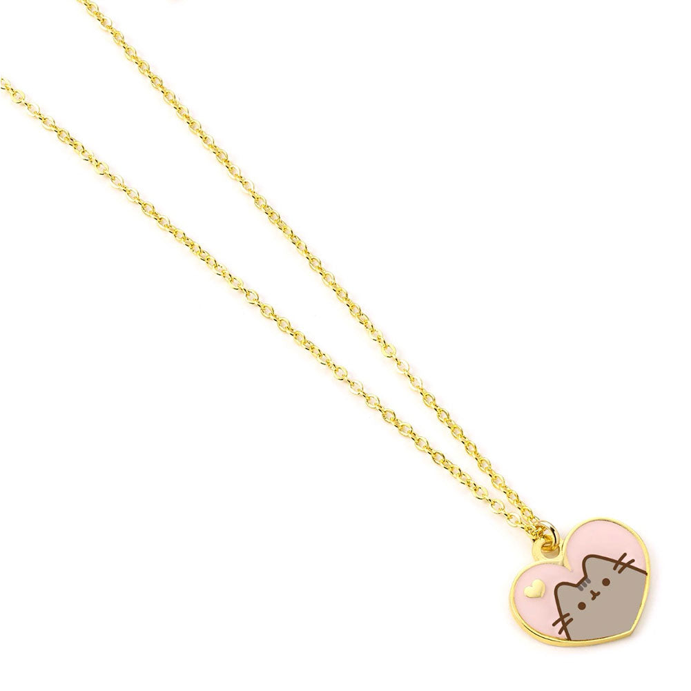 Pusheen Gold Plated Heart Necklace 1