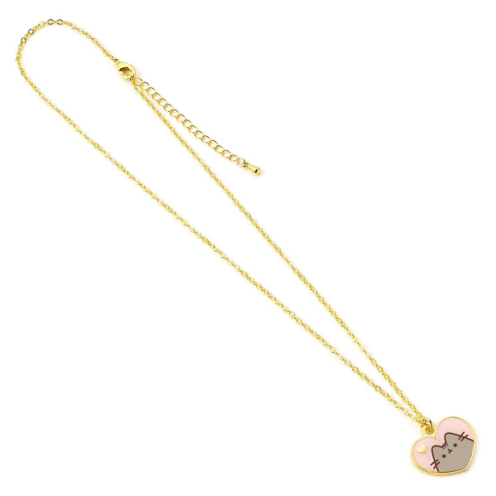 Pusheen Gold Plated Heart Necklace 2