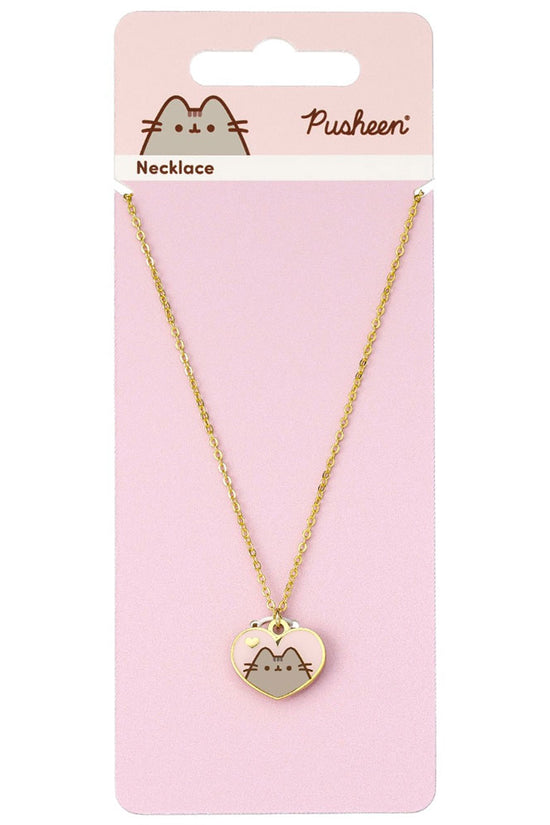 Pusheen Gold Plated Heart Necklace 3