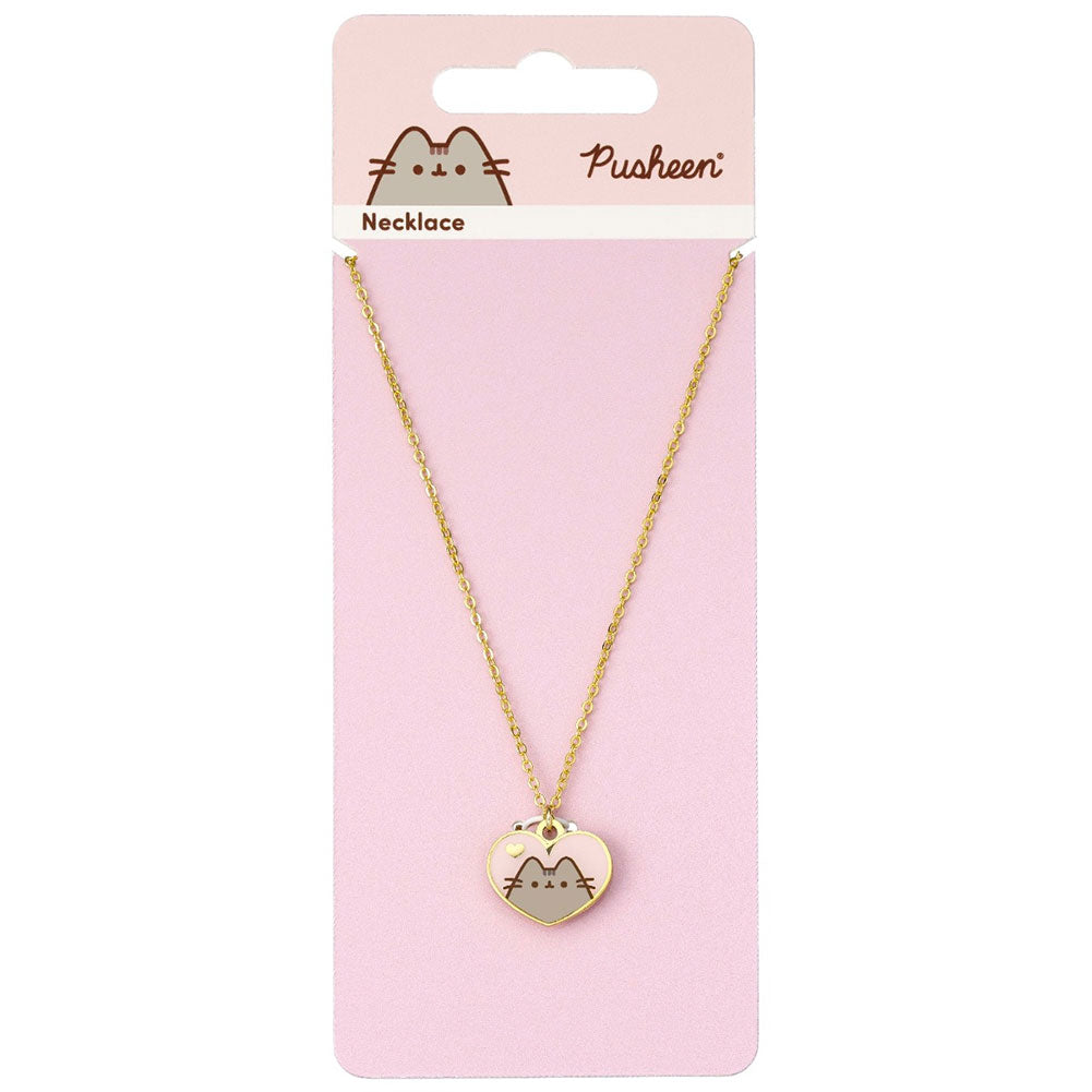 Pusheen Gold Plated Heart Necklace 3