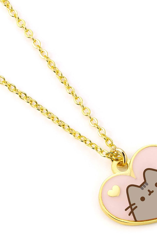 Pusheen Gold Plated Heart Necklace