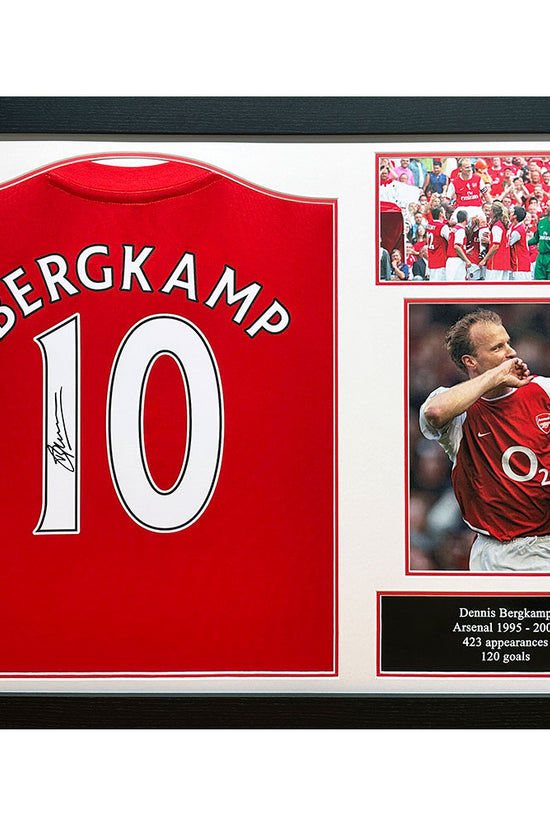 Arsenal FC Bergkamp Signed Shirt Framed