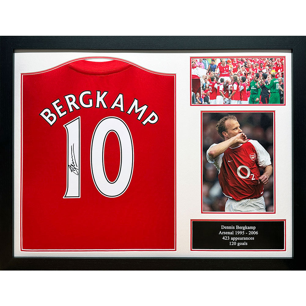 Arsenal FC Bergkamp Signed Shirt Framed