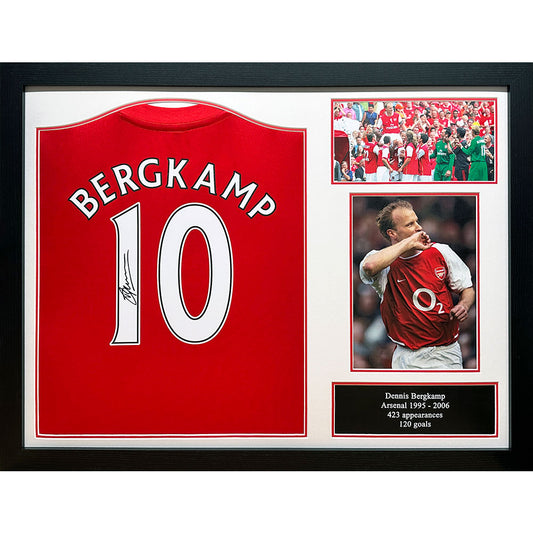 Arsenal FC Bergkamp Signed Shirt Framed