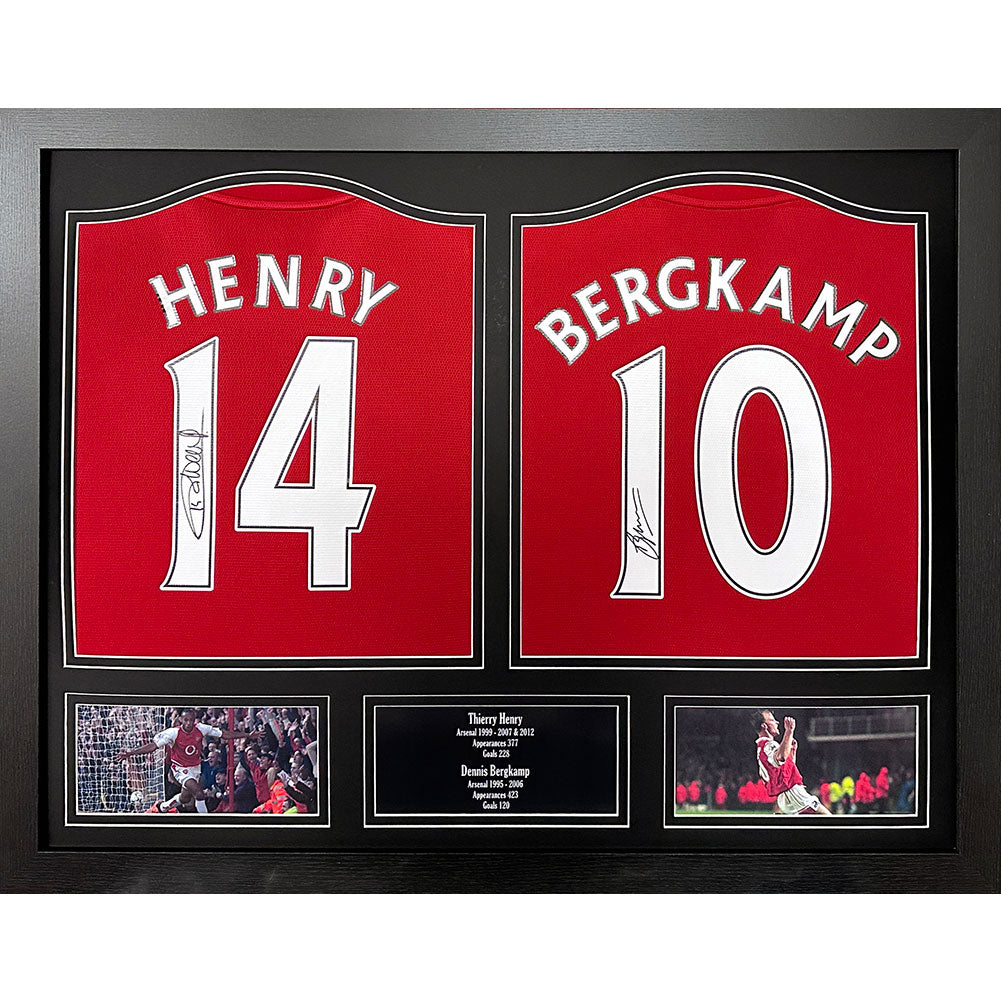 Arsenal FC Bergkamp %26 Henry Signed Shirts Dual Framed