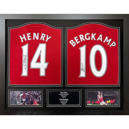 Arsenal FC Bergkamp %26 Henry Signed Shirts Dual Framed