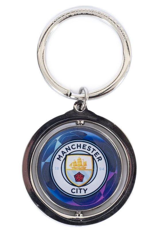 Manchester City FC UCL Spinner Keyring