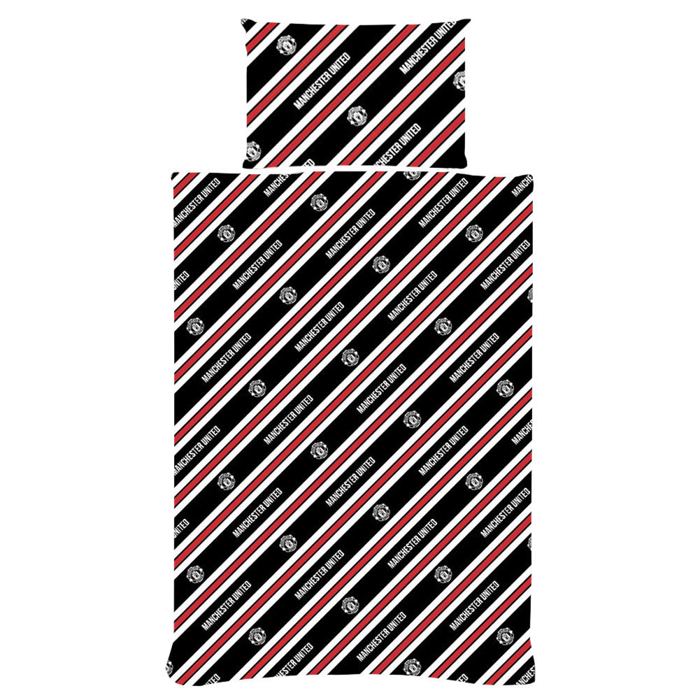 Manchester United FC Core Stripe Single Duvet Set 1