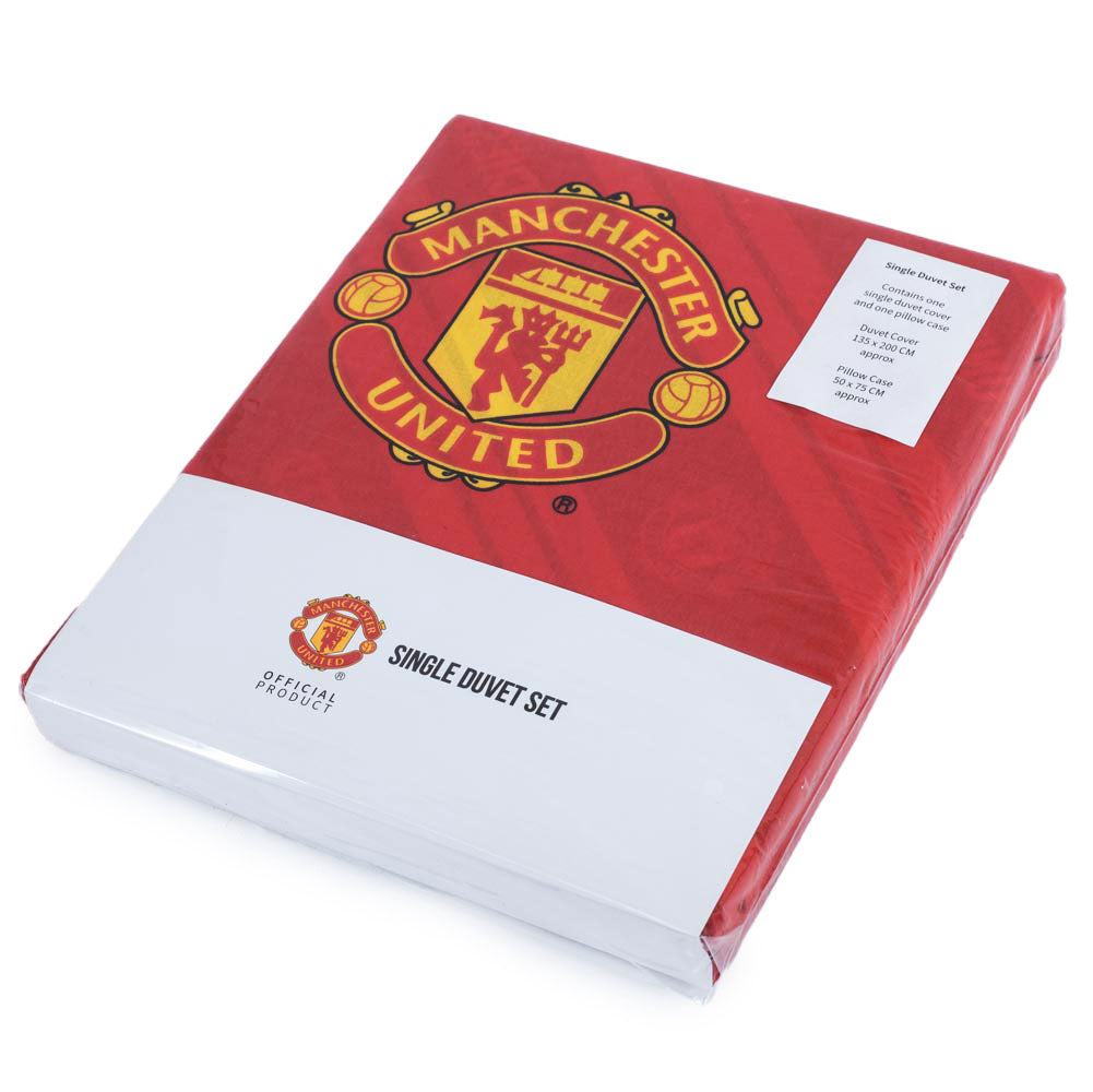 Manchester United FC Core Stripe Single Duvet Set 3