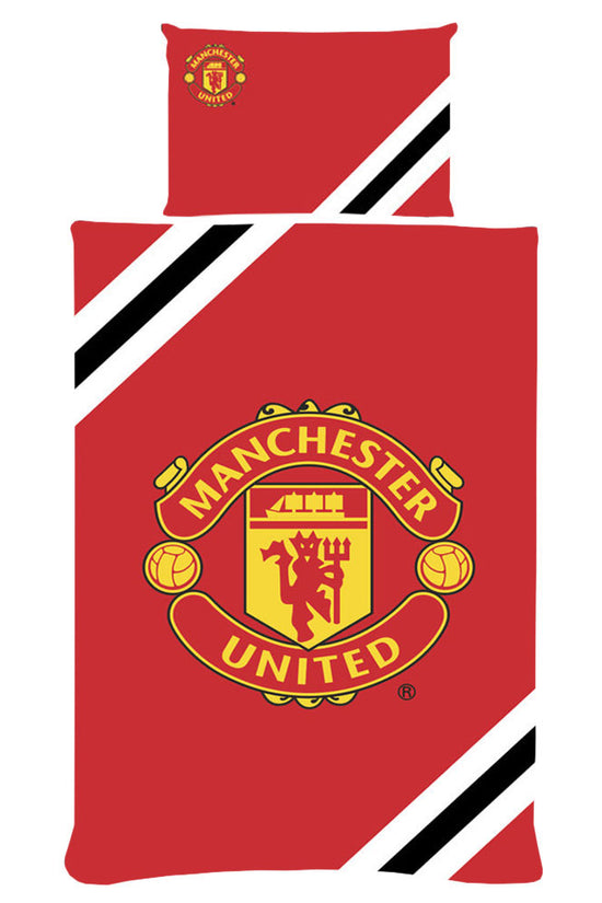 Manchester United FC Core Stripe Single Duvet Set