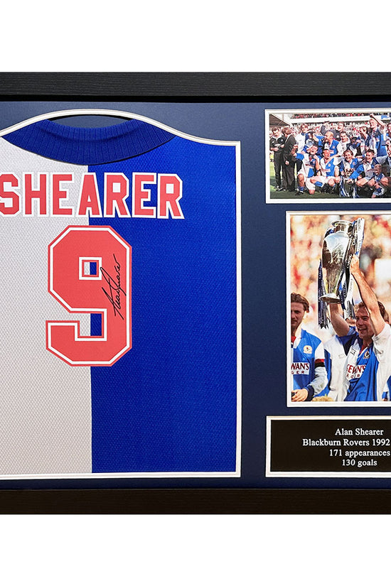 Blackburn Rovers FC Shearer Signed Shirt Framed