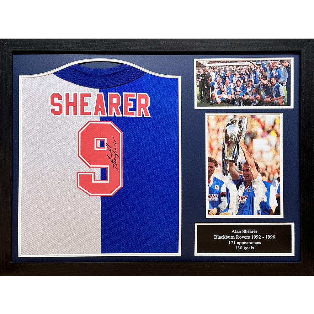 Blackburn Rovers FC Shearer Signed Shirt Framed