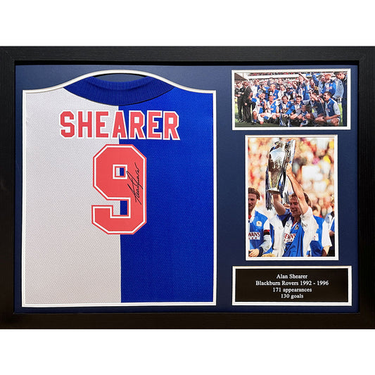 Blackburn Rovers FC Shearer Signed Shirt Framed