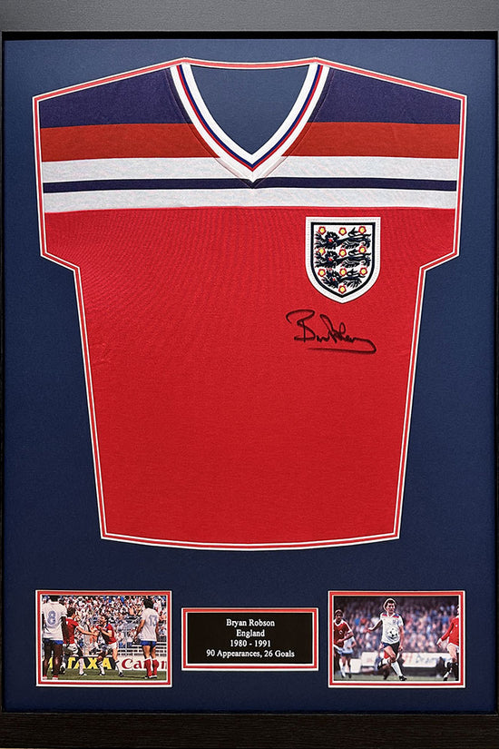 England FA 1982 Robson Signed Shirt Framed
