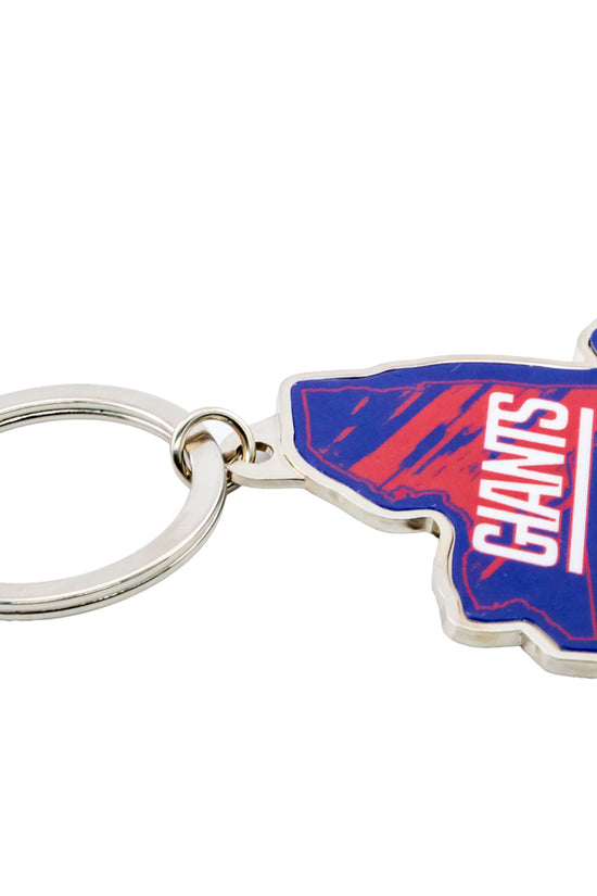 New York Giants State Shape Keyring