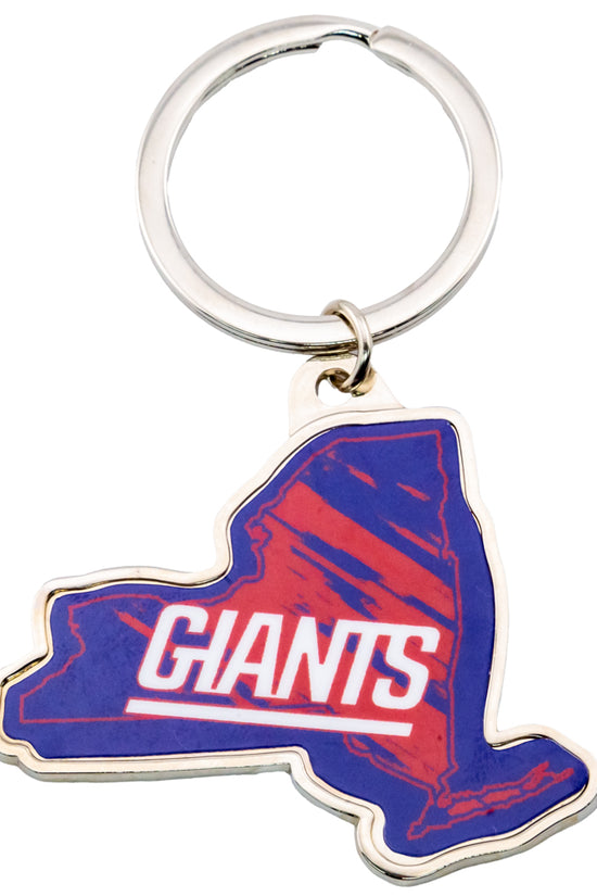 New York Giants State Shape Keyring