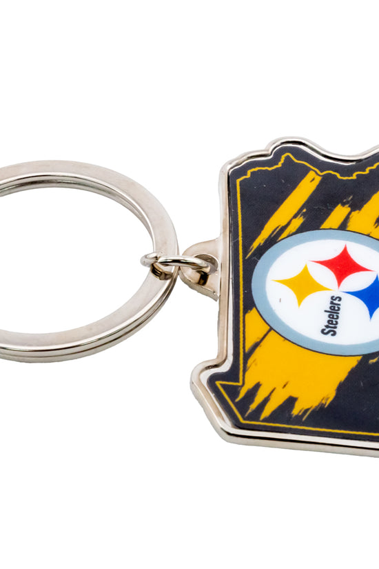 Pittsburgh Steelers State Shape Keyring