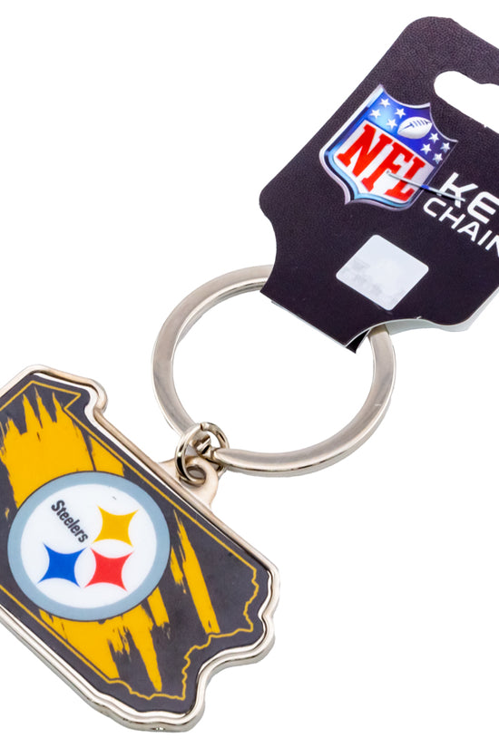 Pittsburgh Steelers State Shape Keyring