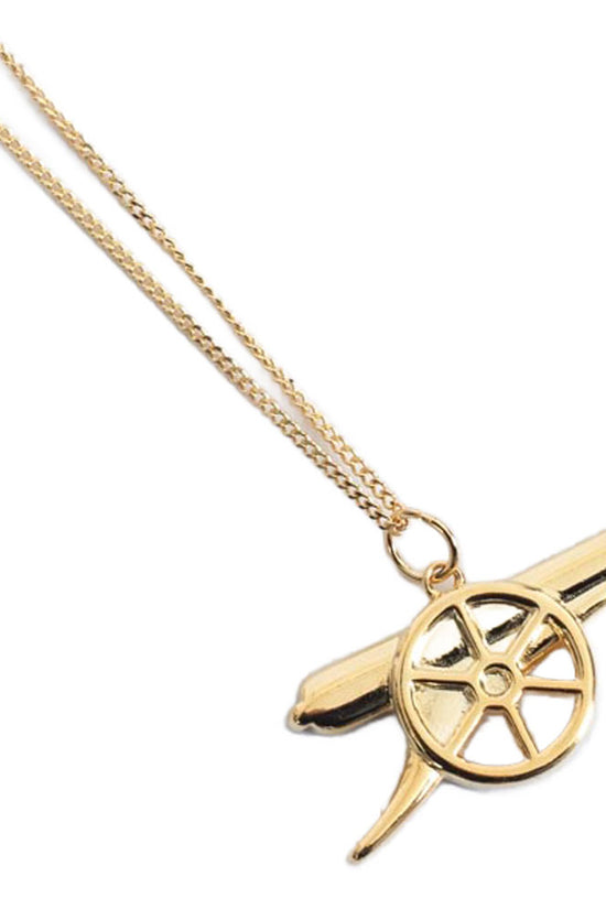 Arsenal FC 18ct Gold Plated on Silver Cannon Pendant & Chain