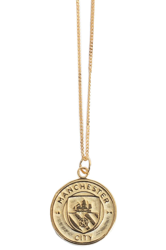 Manchester City FC 18ct Gold Plated on Silver Pendant & Chain