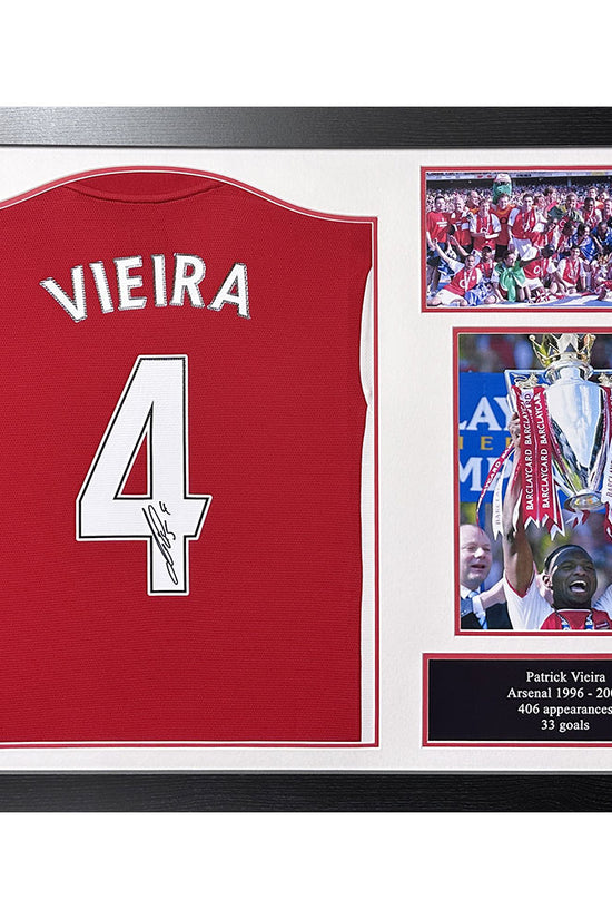 Arsenal FC Vieira Signed Shirt (Framed)