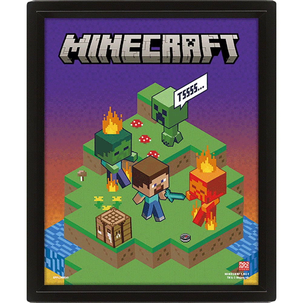 Minecraft Terrain Framed 3D Picture 2