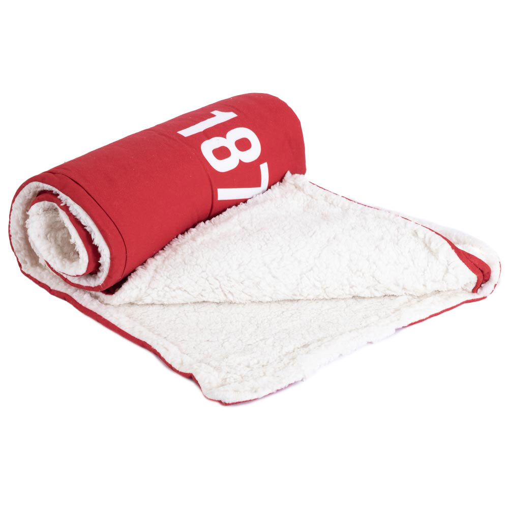Manchester United FC Core Stripe Sherpa Fleece Blanket 1