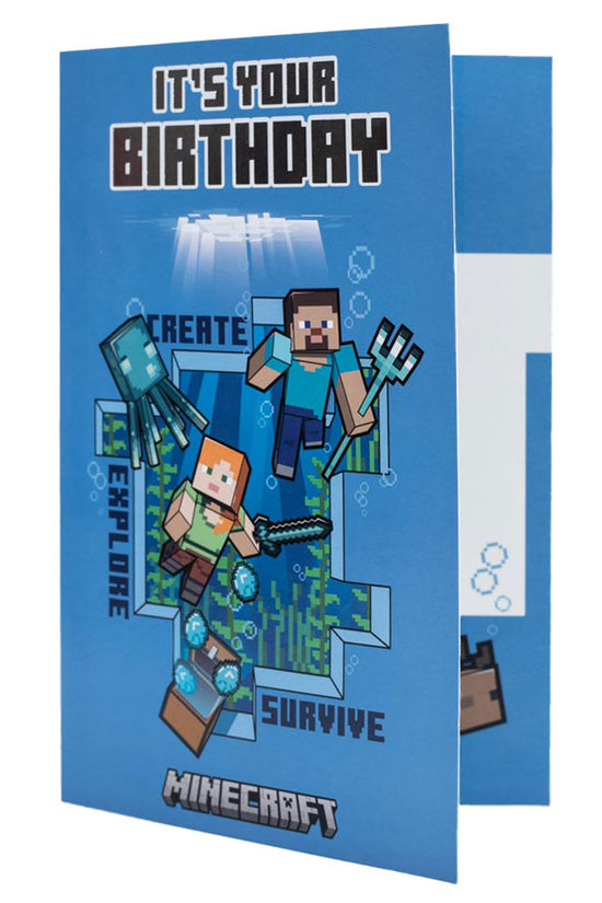 Minecraft Birthday Card
