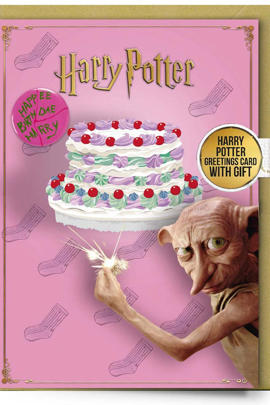 Harry Potter Dobby Greetings Card with Badge