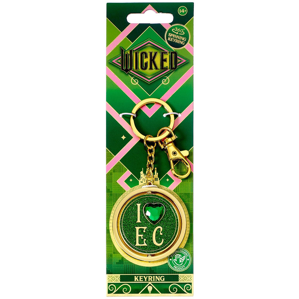 Wicked I Love Emerald City Spinner Keyring 4