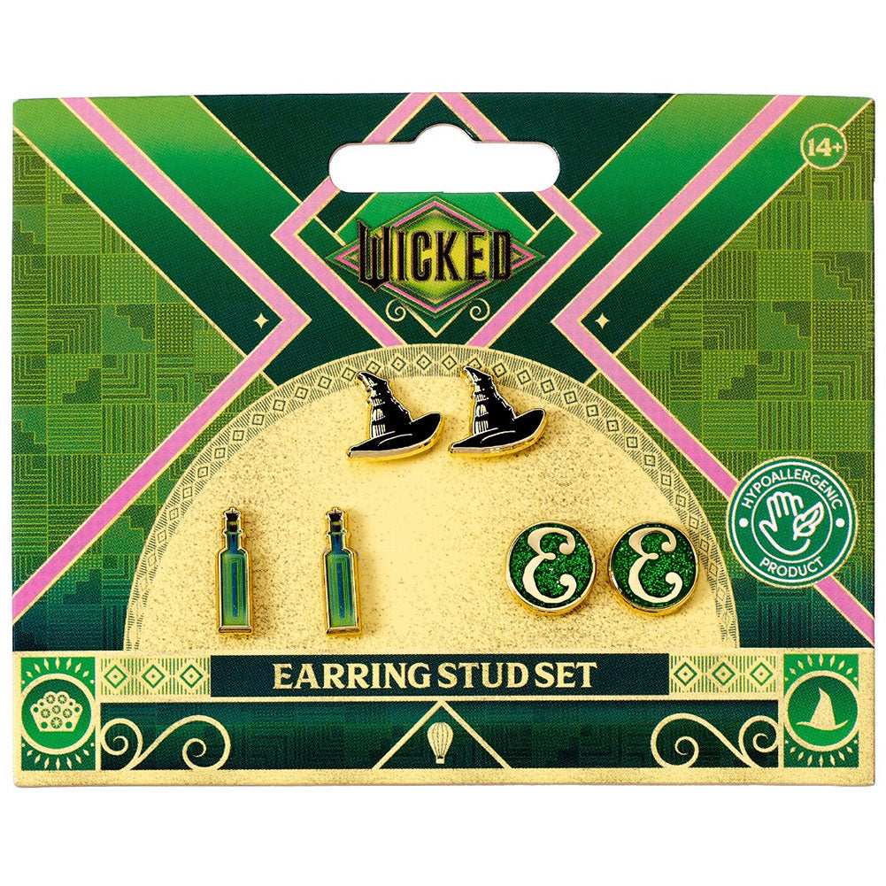 Wicked Elphaba Stud Earrings Set 2
