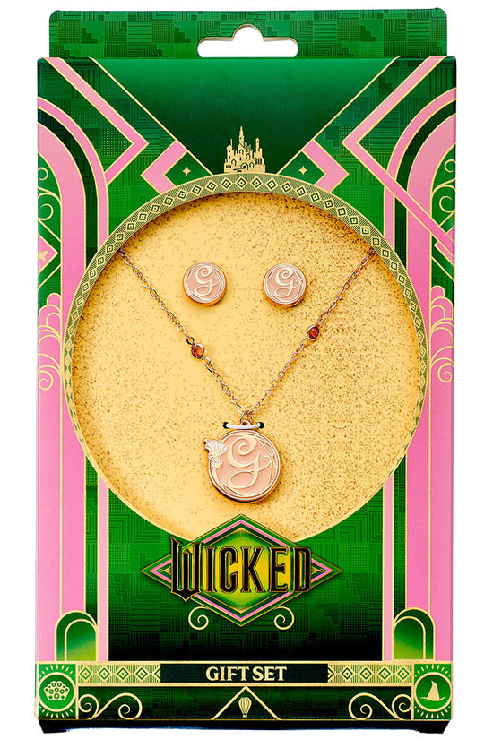 Wicked Rose Gold Plated Glinda Necklace Earrings 1