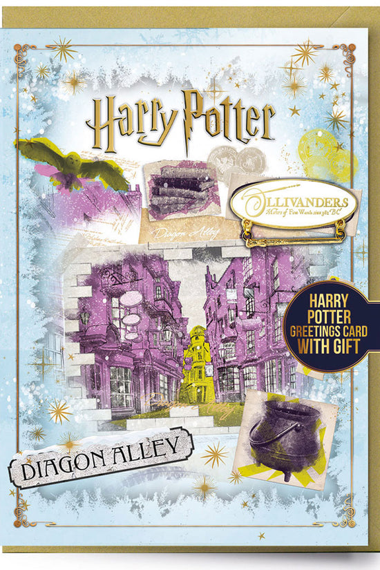 Harry Potter Diagon Alley Greetings Card with Badge