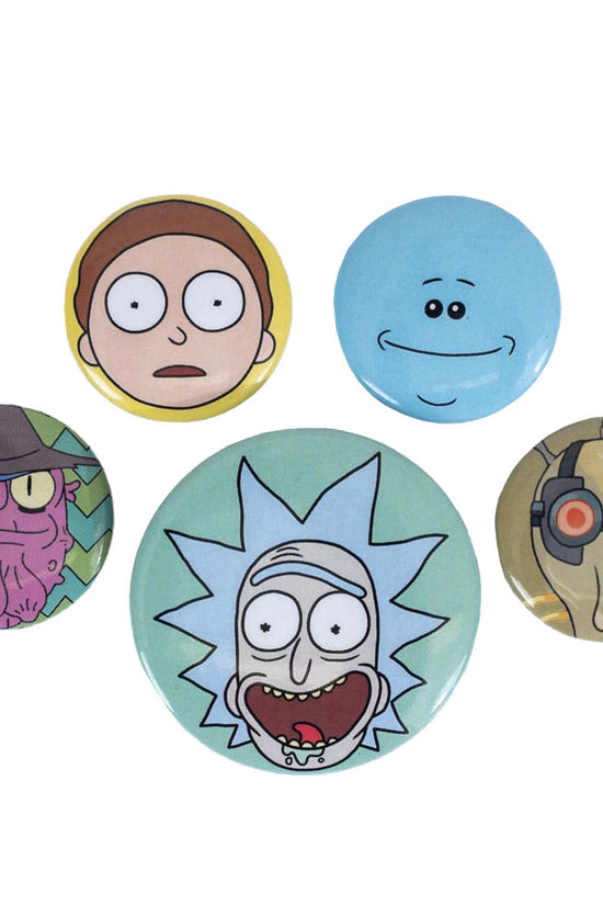 Rick And Morty Heads Button Badge Set