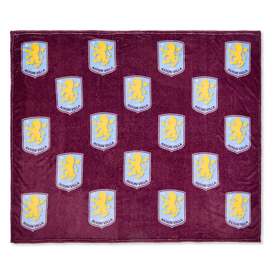 Aston Villa FC Multi Crest Fleece Blanket