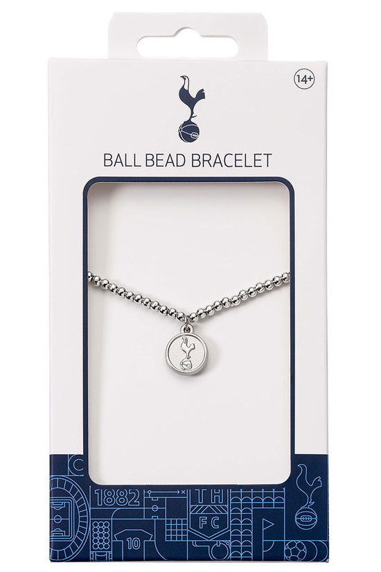 Tottenham Hotspur FC Silver Finish Bead Bracelet